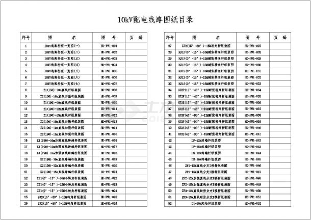 电力工程10KV配电线路图集CAD版-图一