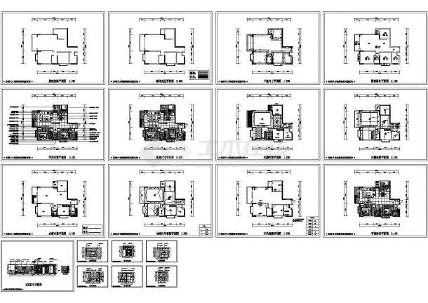 现代风格两室一厅家装设计全套CAD图纸-图一