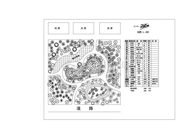 某城镇小游园绿化cad图纸设计-图一