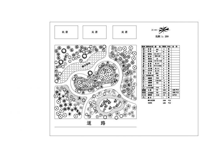 某城镇小游园绿化cad图纸设计_图1