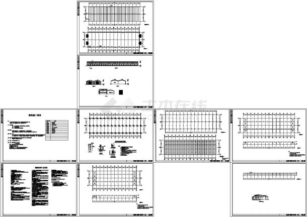 [徐州]钢结构高效种植大棚结构施工CAD图（含建筑CAD图）-图一