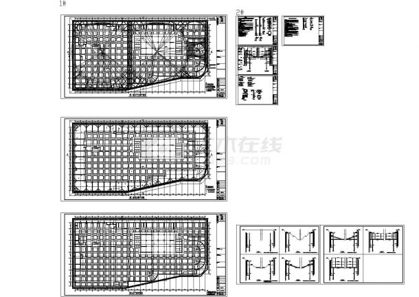 [天津]16米深基坑排桩加环梁支撑施工CAD图-图一