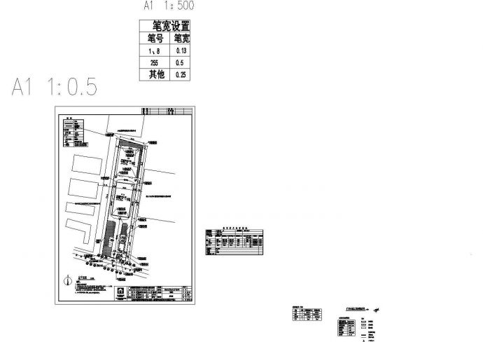 某木业工艺厂（6305㎡）厂区规划设计cad总平面布置图（含技术经济指标）_图1