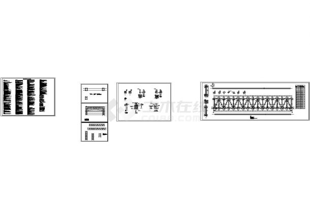 某学校钢结构门头（钢桁架、28m跨）设计cad全套结构施工图（含设计说明）-图一