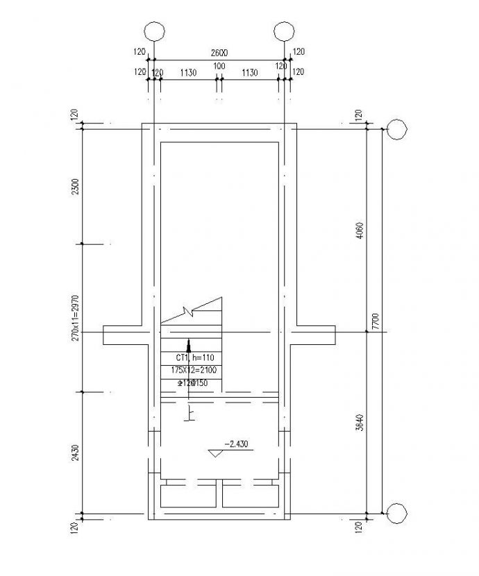 某城市高层住宅楼梯结构布置CAD参考节点构造详图_图1