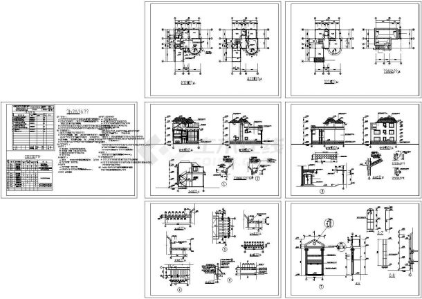 优质欧式风格住宅别墅建筑施工图纸（共25套）-图一