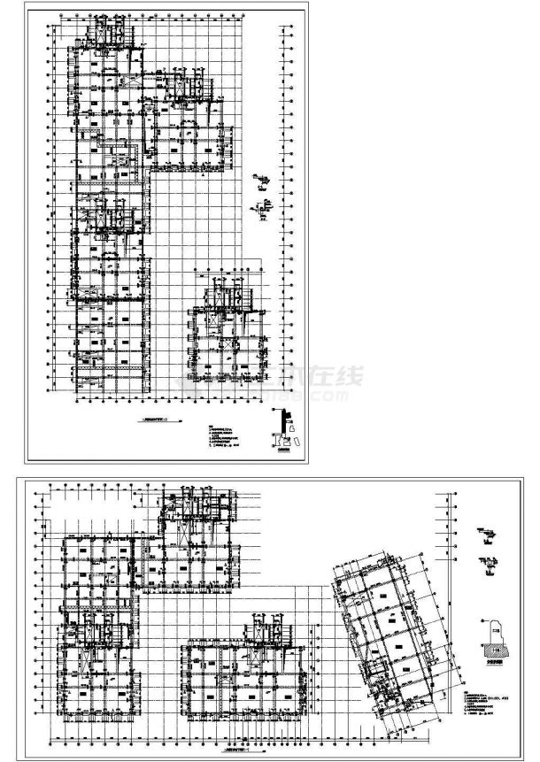 北京某高层办公楼框架结构cad施工设计图纸（含说明）-图一
