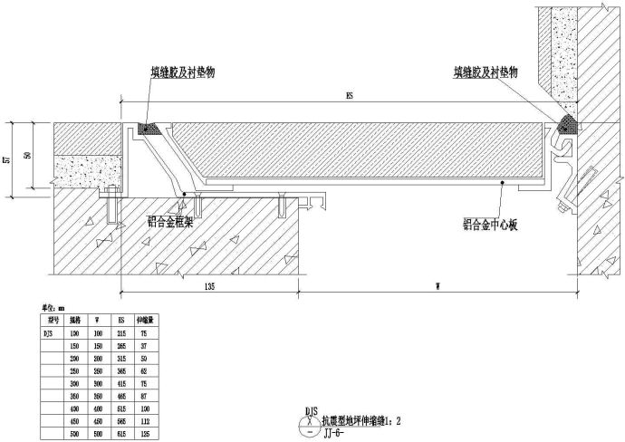 抗震型地坪伸缩缝CAD施工图设计_图1