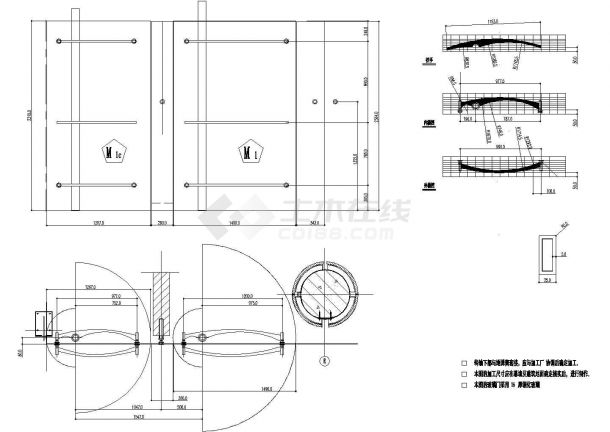 大厅  侧门 制作、安装图CAD施工图设计-图一