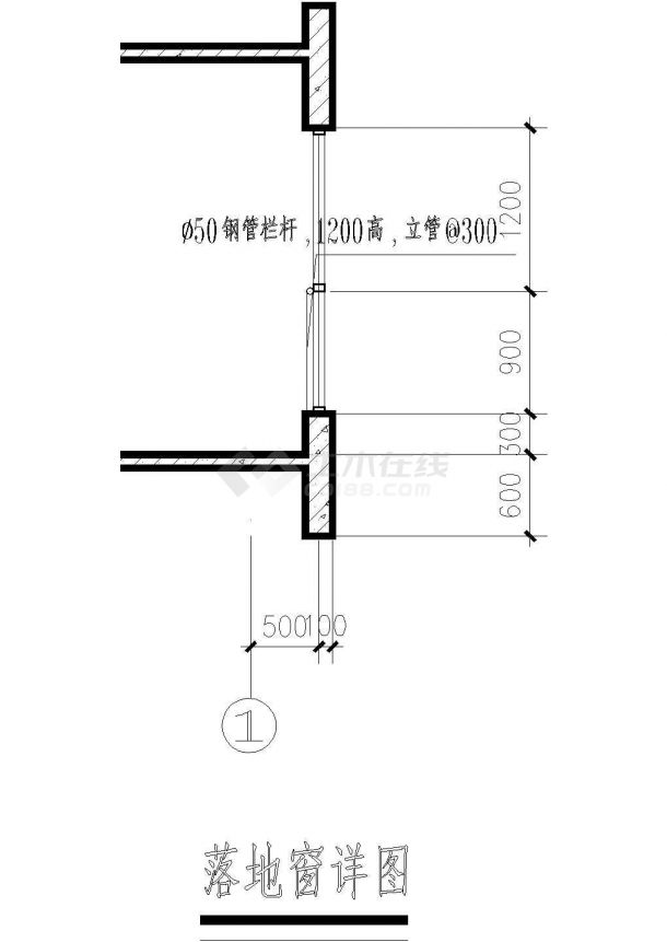 DY-落地窗详图BCAD施工图设计CAD施工图设计-图一