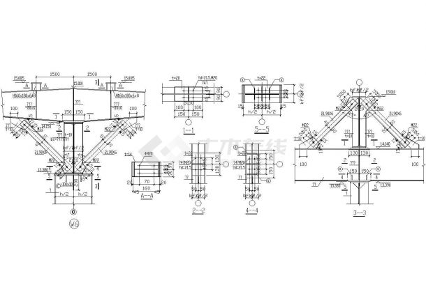 托梁节点构造详图(4)CAD施工图设计-图一