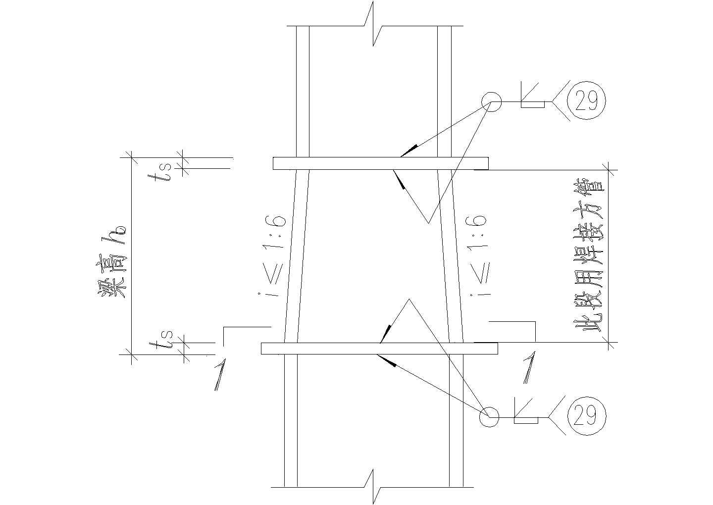 水平加劲隔板的节点构造详图CAD施工图设计