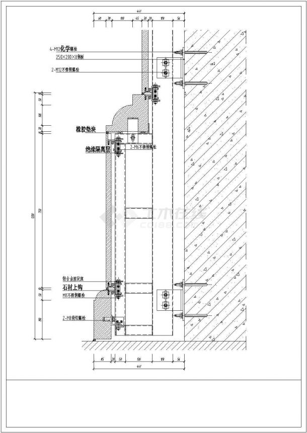 石材柱节点图1CAD施工图设计CAD施工图设计-图一