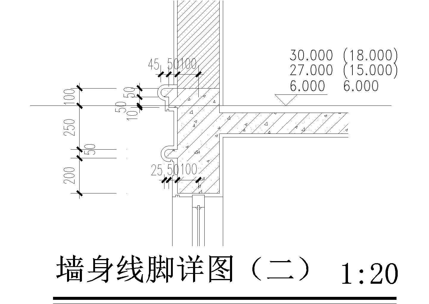 墙身线脚详图CAD施工图设计