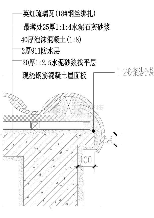 南加州檐口大样（一）CAD施工图设计-图一