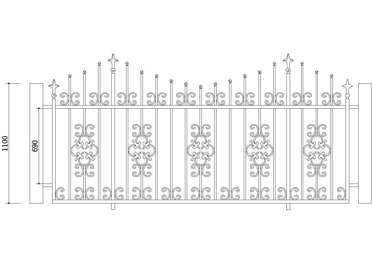欧式栏杆详图3CAD施工图设计