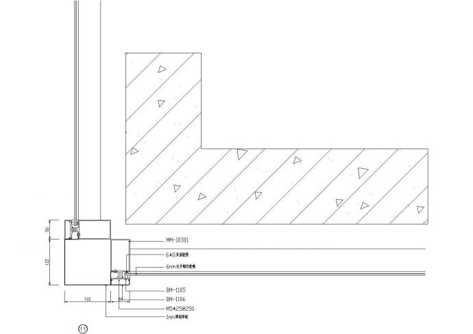 明框玻璃幕墙节点3CAD施工图设计_图1