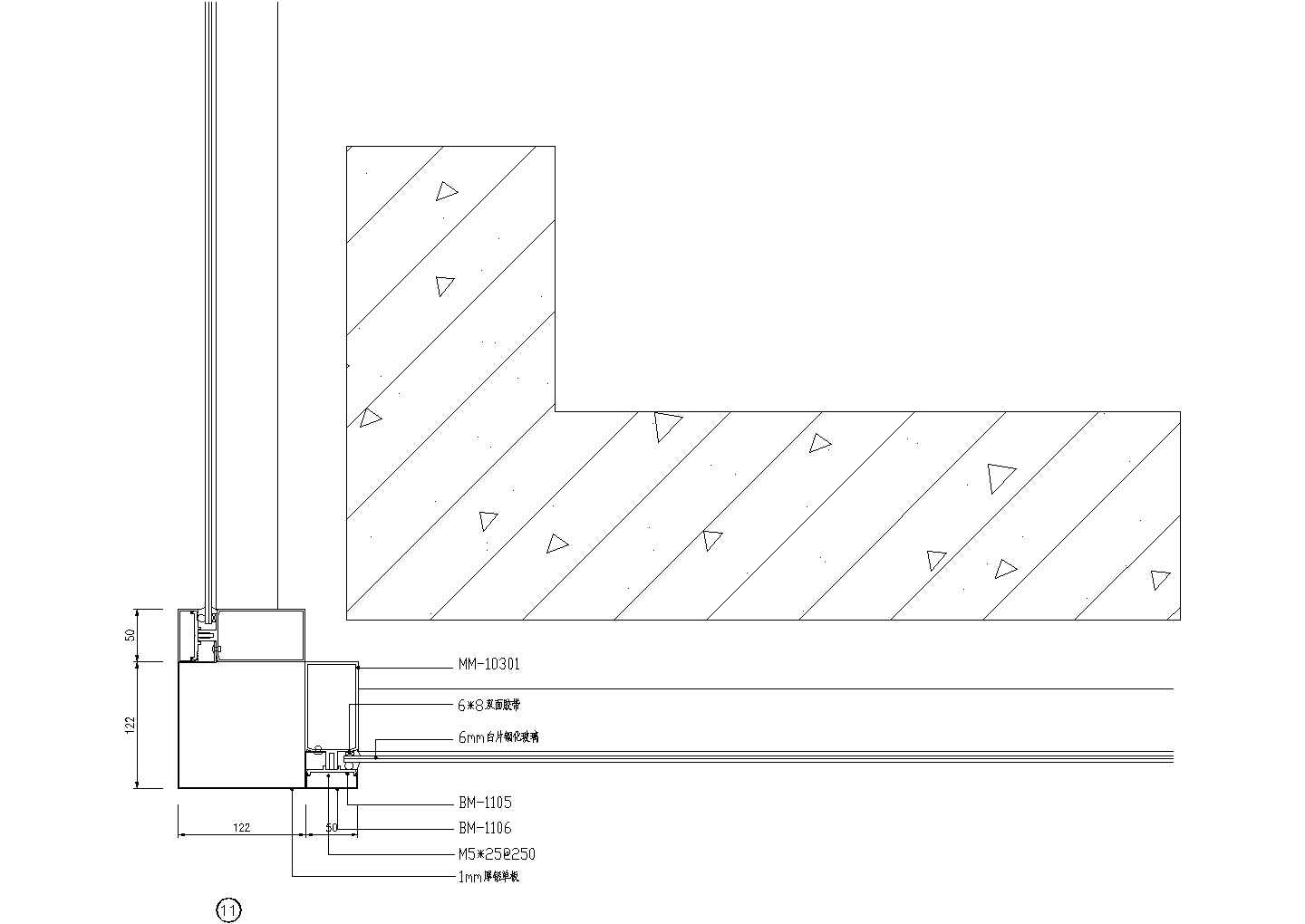 明框玻璃幕墙节点3CAD施工图设计