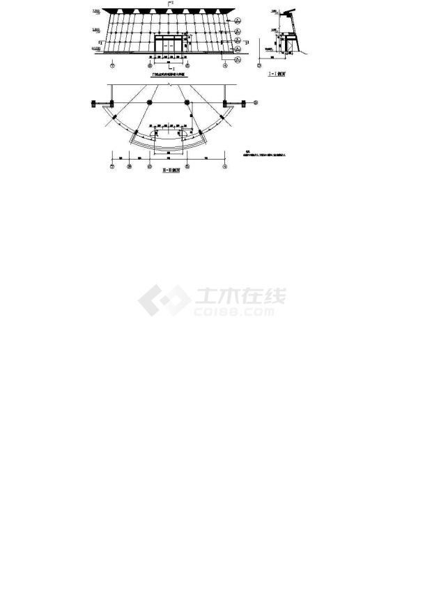 门庭点式玻璃幕墙大样CAD施工图设计-图一