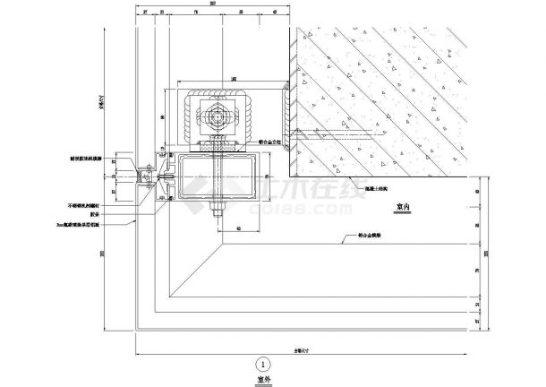 铝板幕墙横剖节点（二）CAD施工图设计-图一