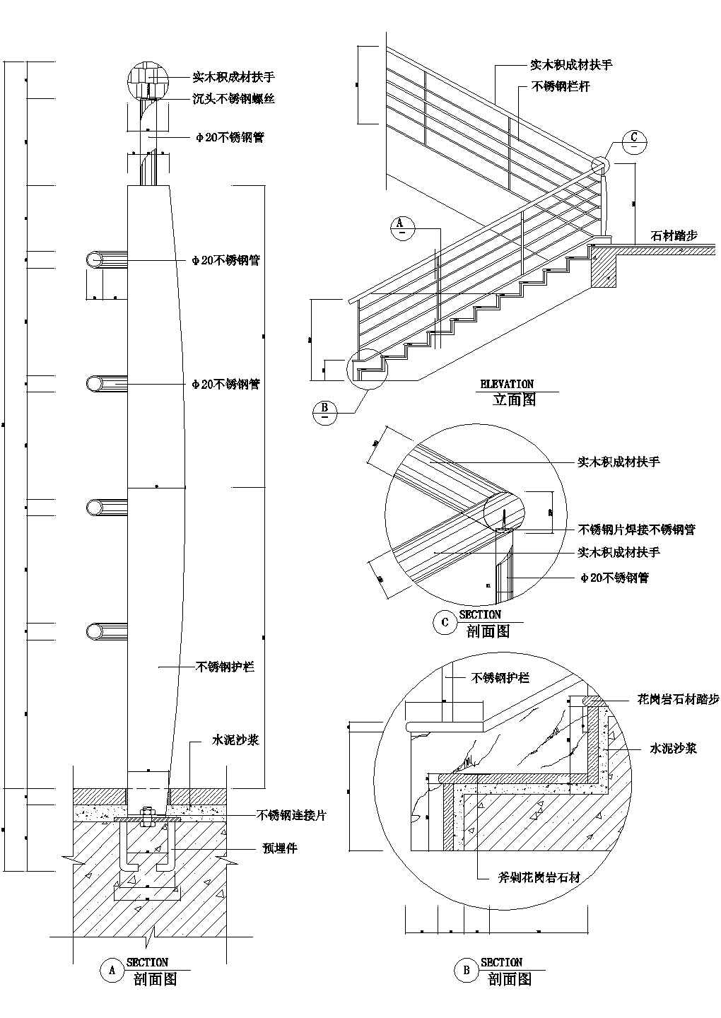 螺旋楼梯栏杆详图10CAD施工图设计
