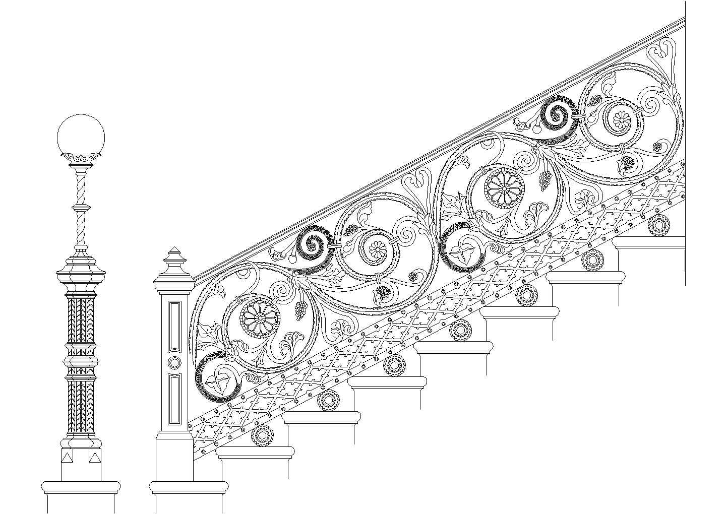 楼梯栏杆详图19CAD施工图设计