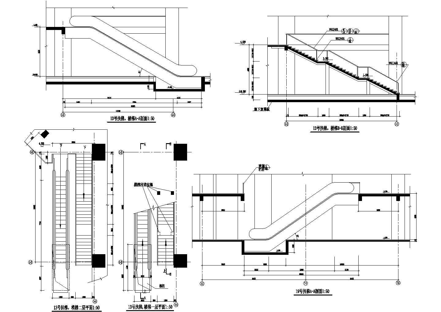 楼梯大样4CAD施工图设计