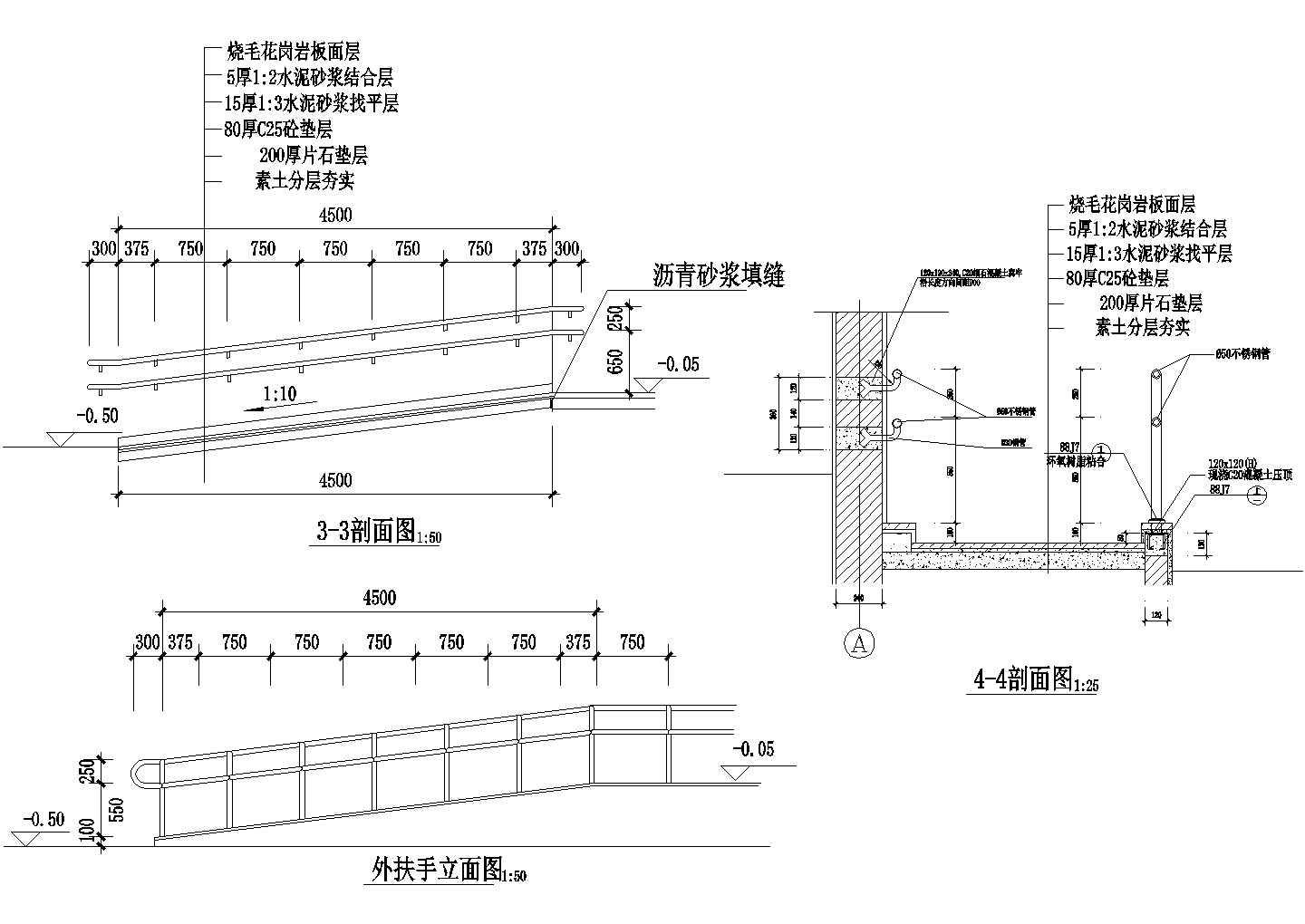 001-无障碍坡道大样CAD施工图设计