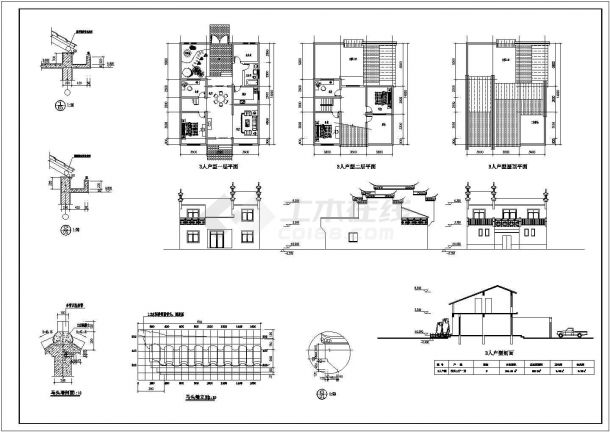 乡村别墅建筑设计cad方案图纸-图一