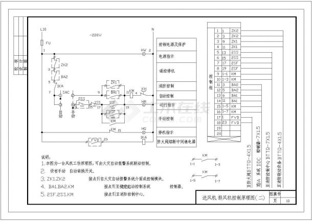 常用电气控制原理图cad施工图设计-图二