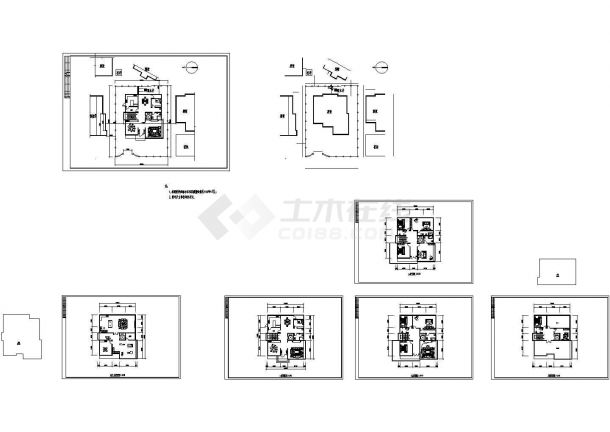 中式风格简单小别墅建筑设计cad图纸（农村自建房设计）-图二