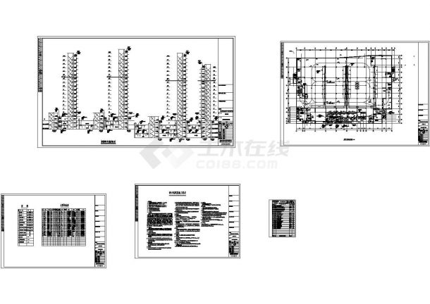 紫瑞花园中高档住宅小区暖通设计全套cad图纸（涵盖高层、多层、商业楼、幼儿园）-图一