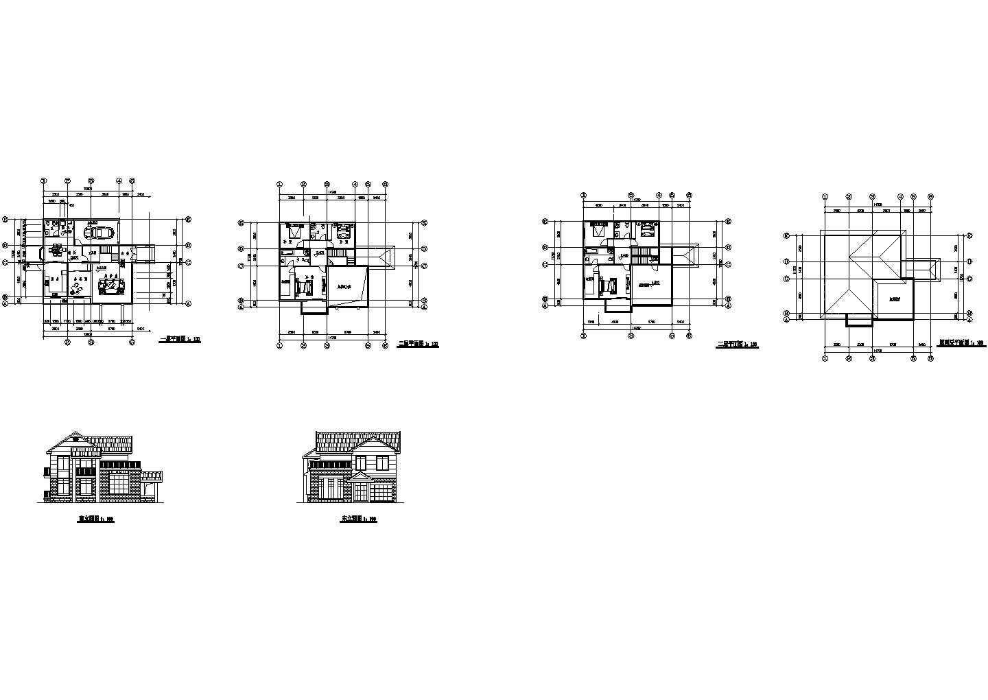 二层独栋别墅建筑方案图