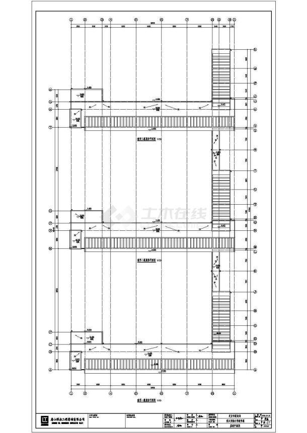迁安市某实验中学四层框架结构教学楼建筑设计CAD图纸-图二