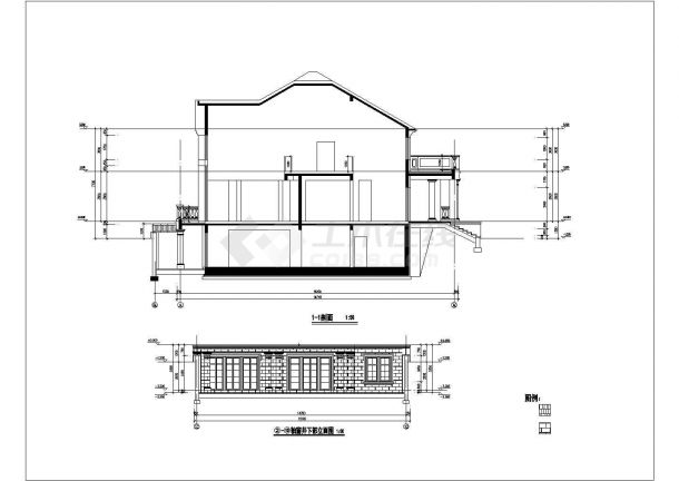 640平米2+1层短支剪力墙结构豪华住宅楼建筑设计CAD图纸-图一