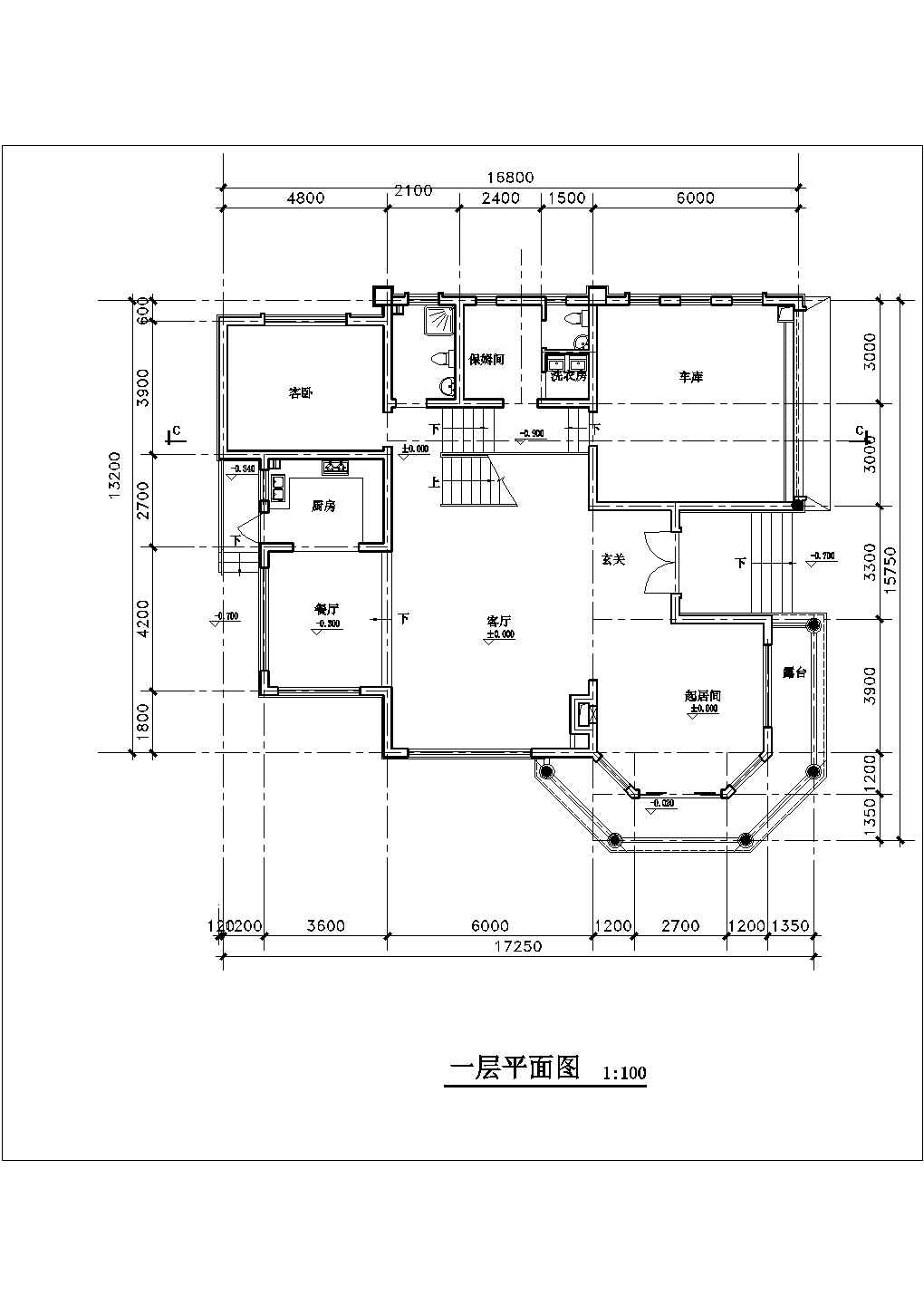 上海某郊区精品别墅楼全套施工图（含各层平面图）