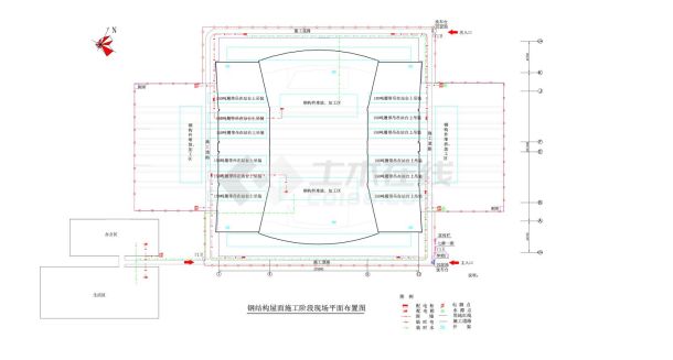 站房及站场施工总平面布置图（屋面施工阶段）.dwg-图一