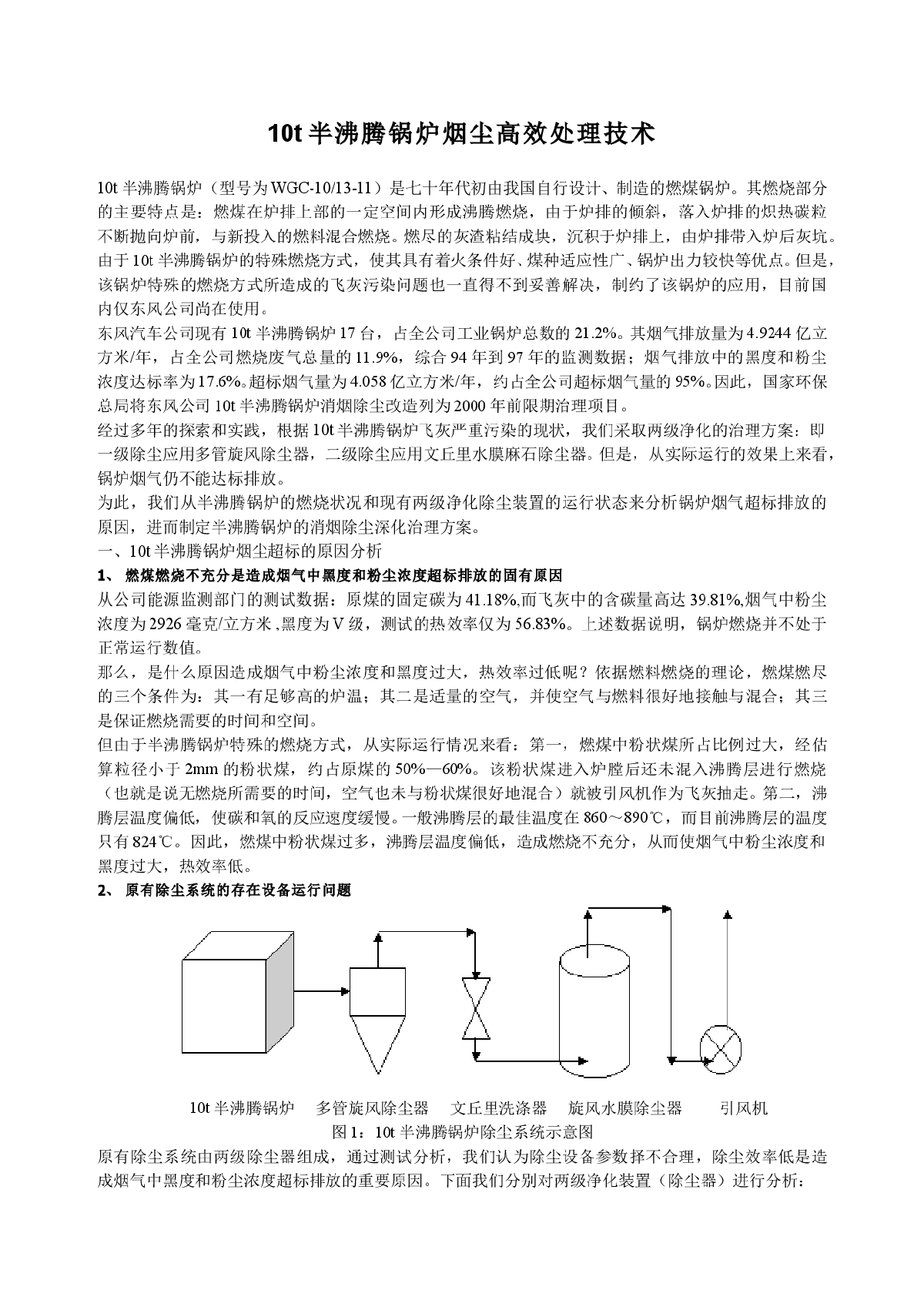 10t半沸腾锅炉烟尘高效处理技术-图一