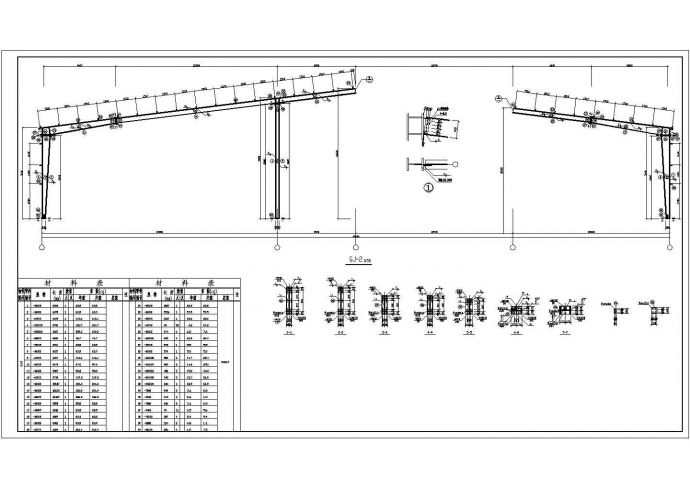 某地大型4853.4平米钢结构单层工业厂房建筑施工设图_图1