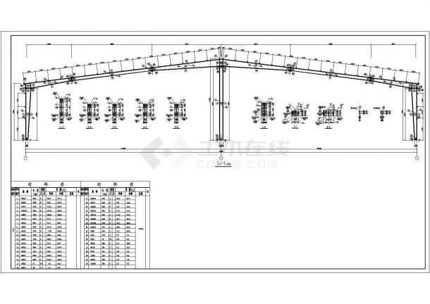 某地大型4853.4平米钢结构单层工业厂房建筑施工设图-图二