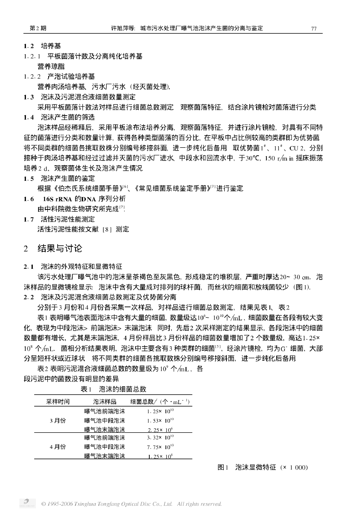 城市污水处理厂曝气池泡沫产生菌的分离与鉴定-图二