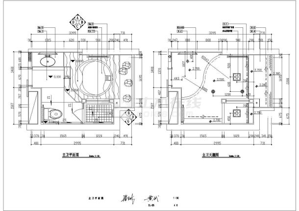 漳州酒店卫生间装修详细建筑施工图-图一