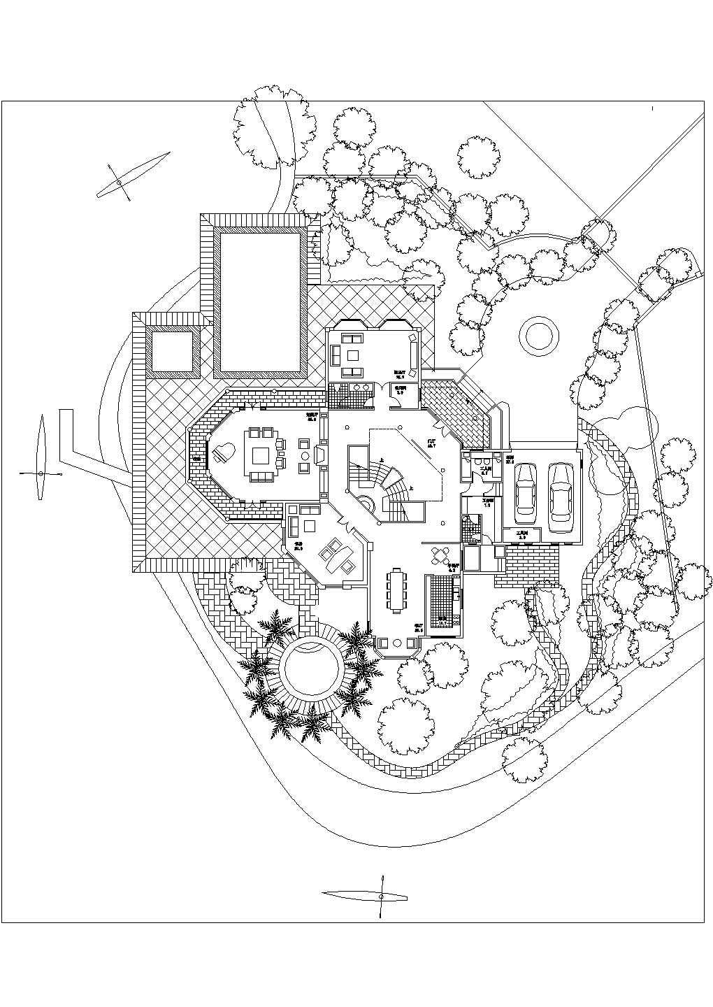 苏州某小型公园中式风格别墅楼施工全套设计图