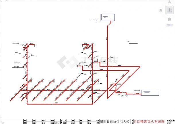 太原市某安置小区高层住宅楼全套给排水系统设计CAD图纸-图一