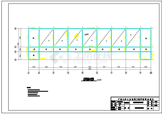某加工车间厂房毕业设计cad结构施工图(含计算书、施工组织设计)-图一