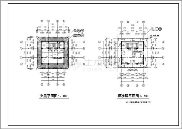 某公园景观设计CAD完整全套施工天一阁建竣-图一