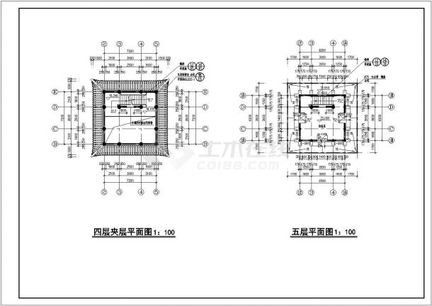 某公园景观设计CAD完整全套施工天一阁建竣-图二