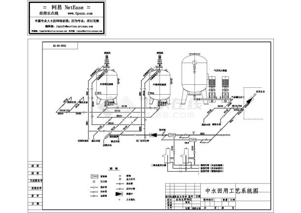 中水回用工艺管路系统图（单张图）-图二