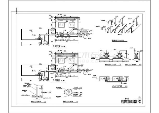 某糖厂循环水泵房cad施工图纸-图二