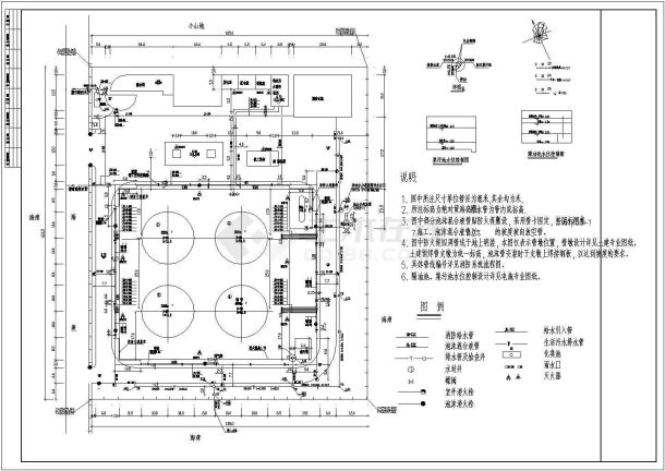 某乙二醇化化工罐区给排水施工图纸-图一